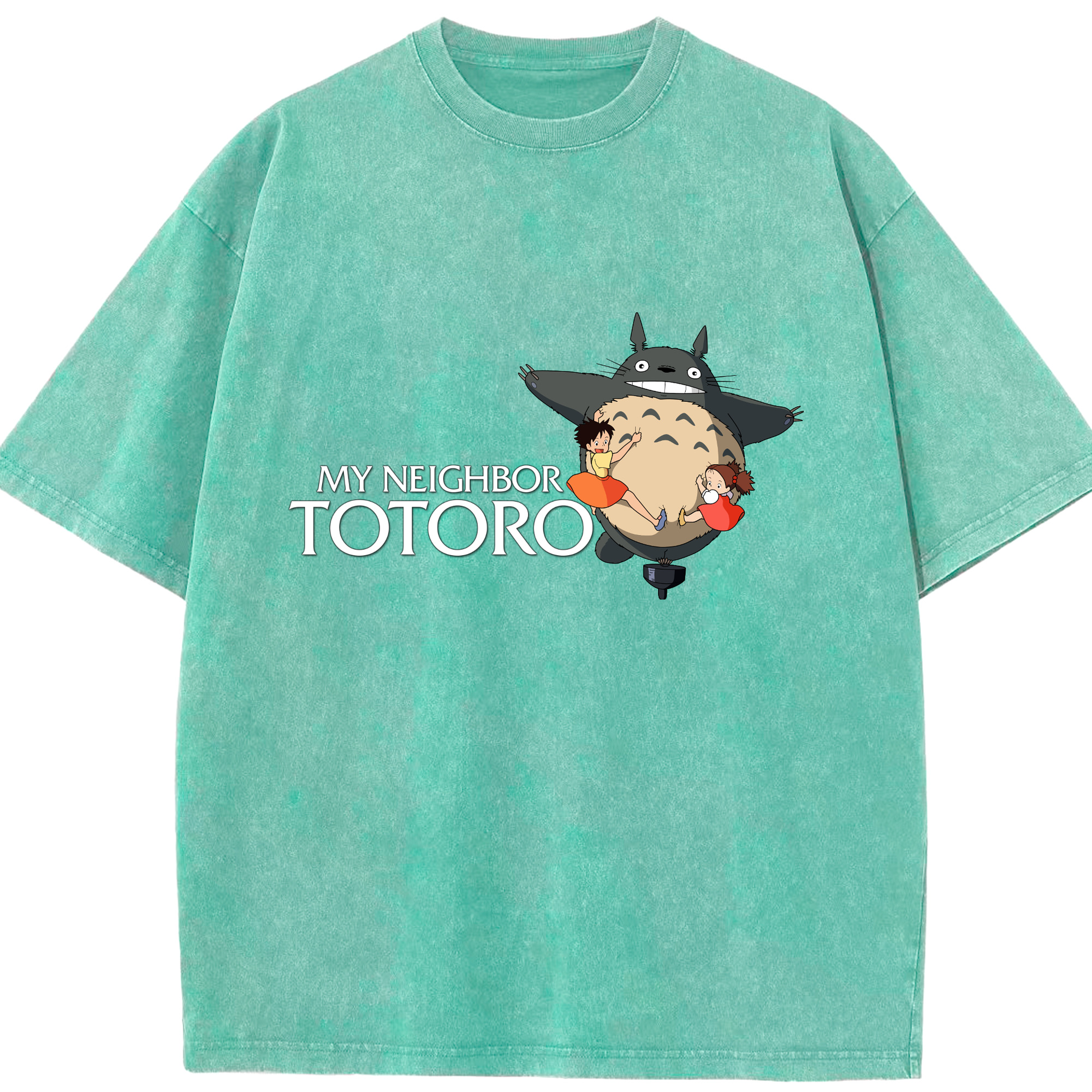 （画像用） となりのトトロ 草壁メイ 草壁サツキ My Neighbor Totoro Satsuki Kusakabe Mei Kusakabe 綿100% ヴィンテージ風 半袖Tシャツ（フロントプリント）